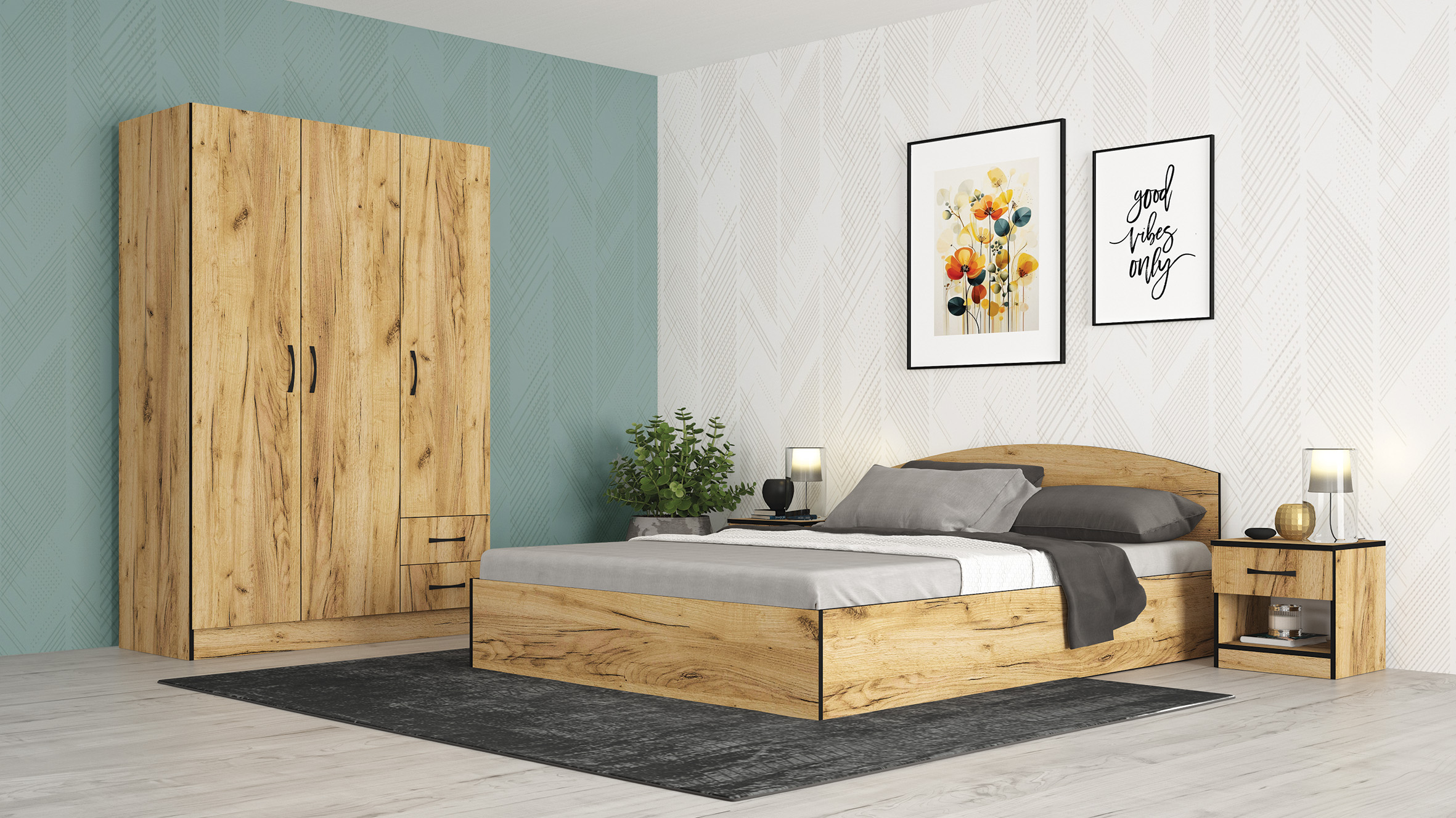 Set dormitor Apolo 2, craft gold