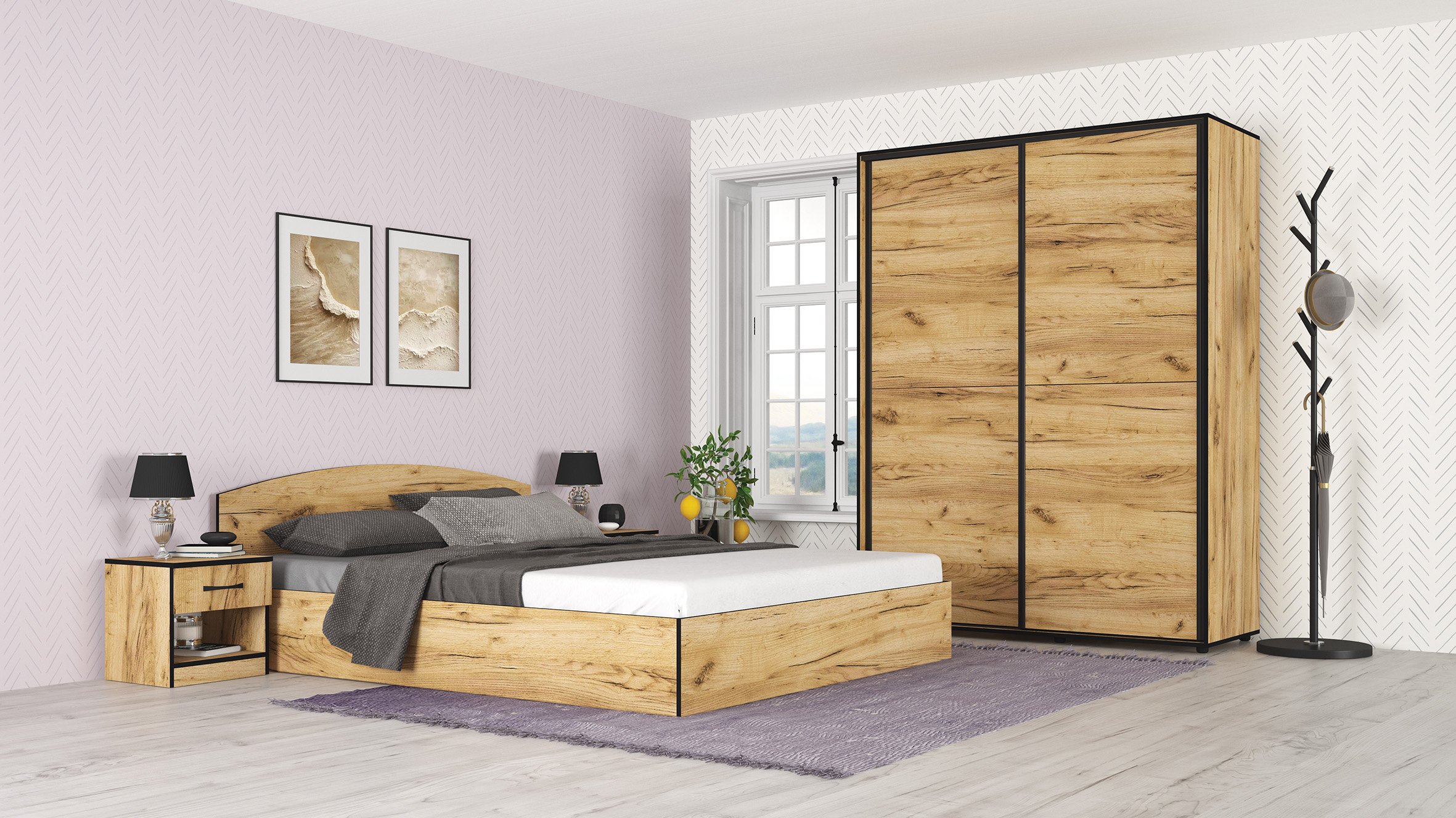 Set dormitor Apolo 4, craft gold