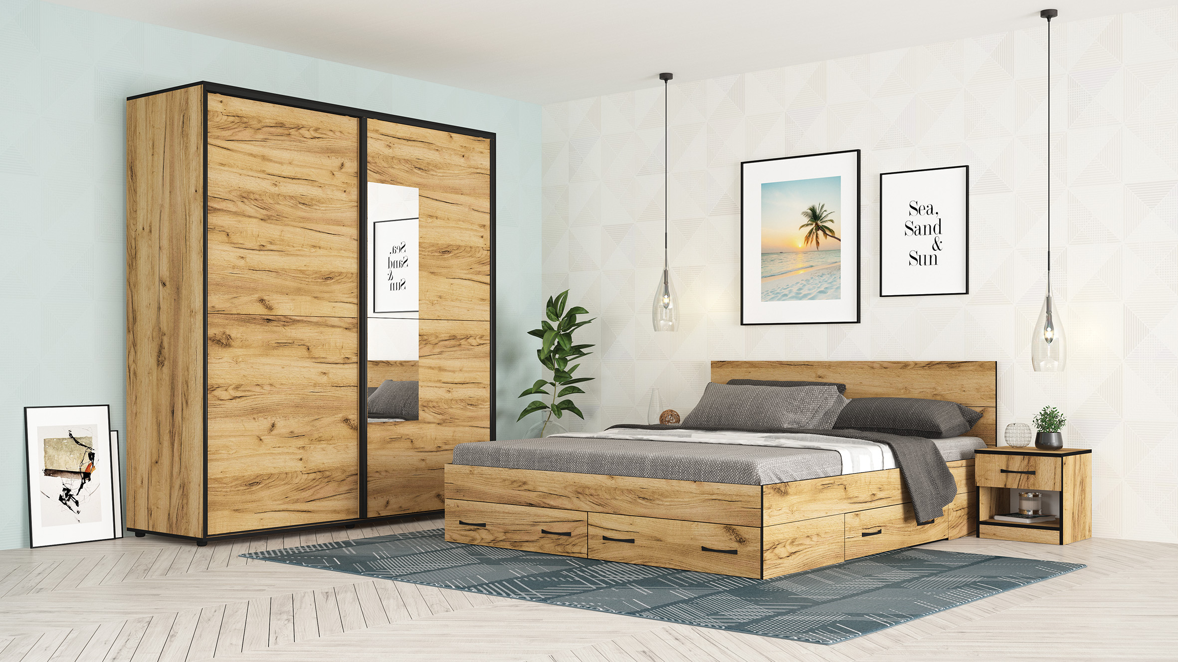 Set dormitor Apolo 5, craft gold