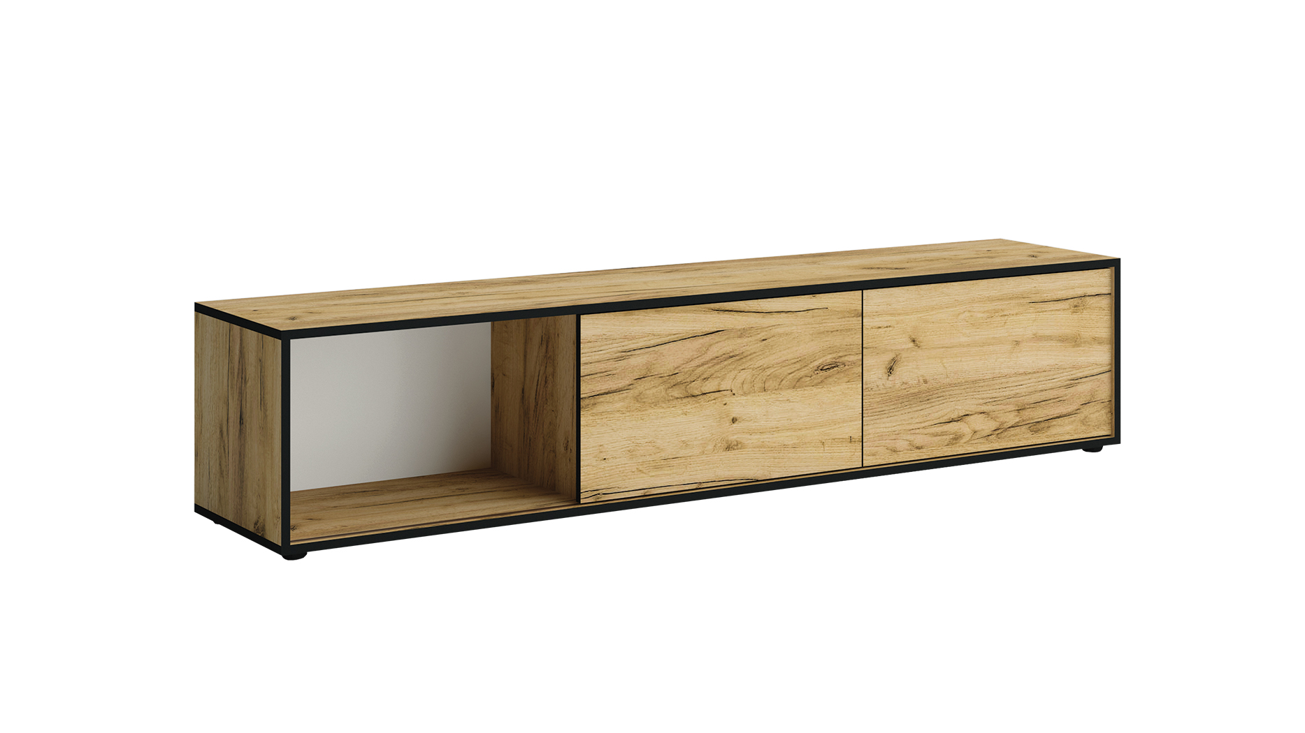 Comoda TV Alfa 100, 180x38x40, craft gold - imagine 3