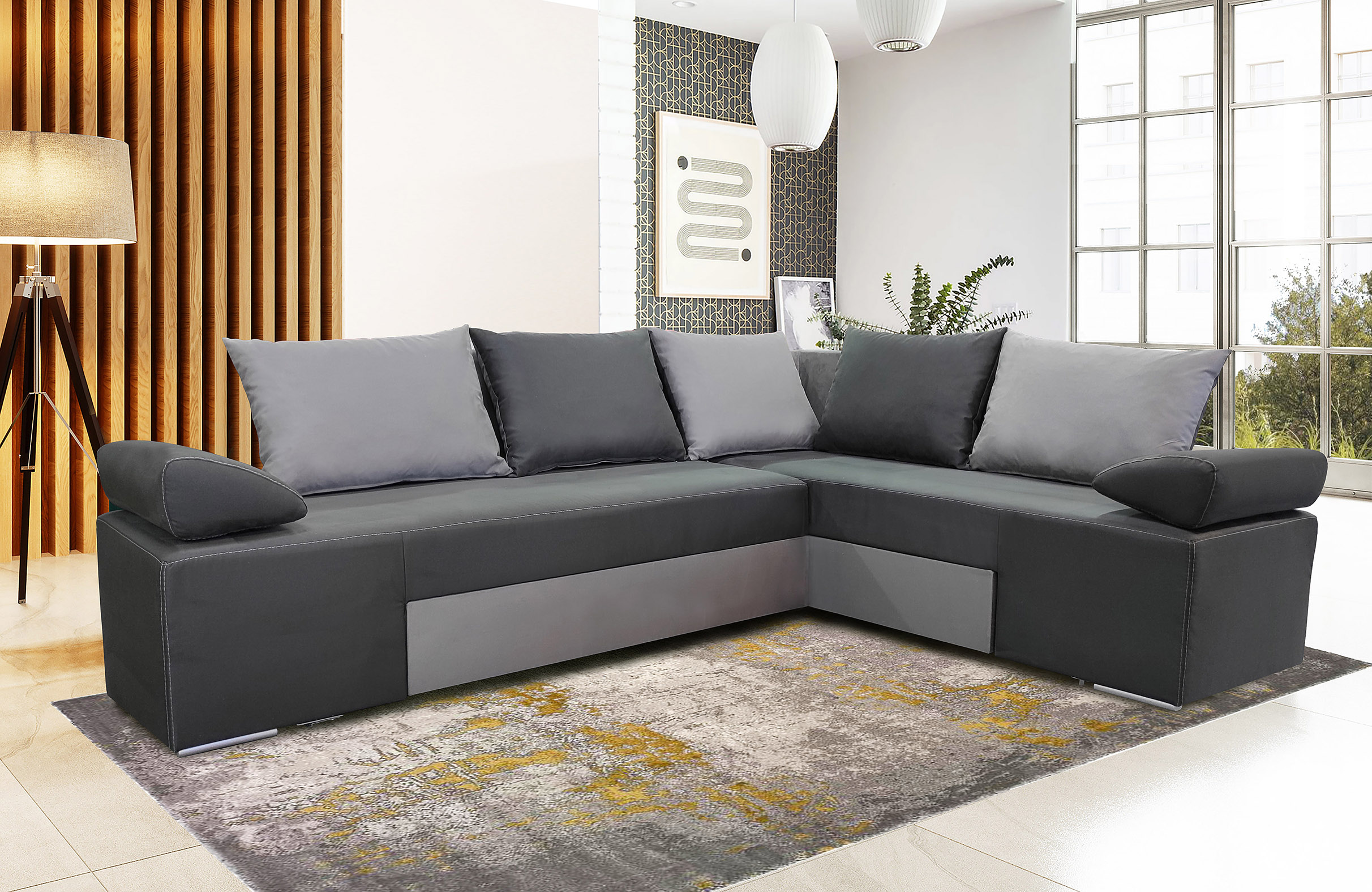 Coltar extensibil Torino, 265x205x79, gri prima/ antracit prima