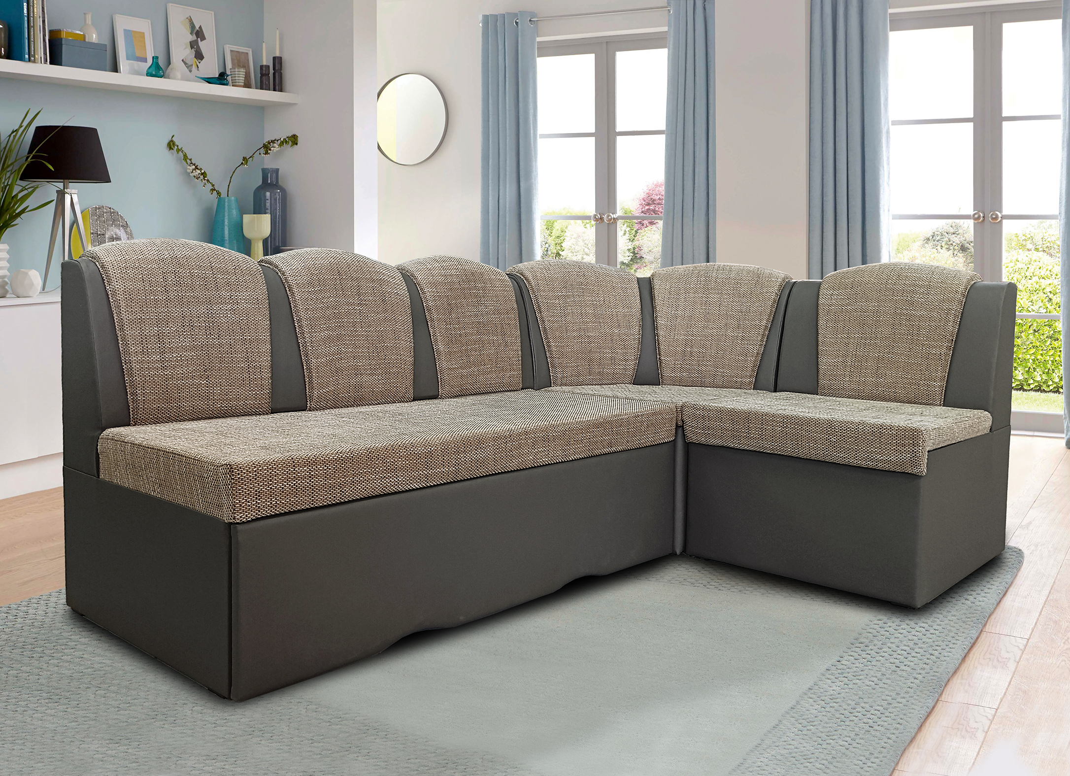 Coltar de bucatarie extensibil Vicky, 132x200x85, cobalt/ magma cappuccino