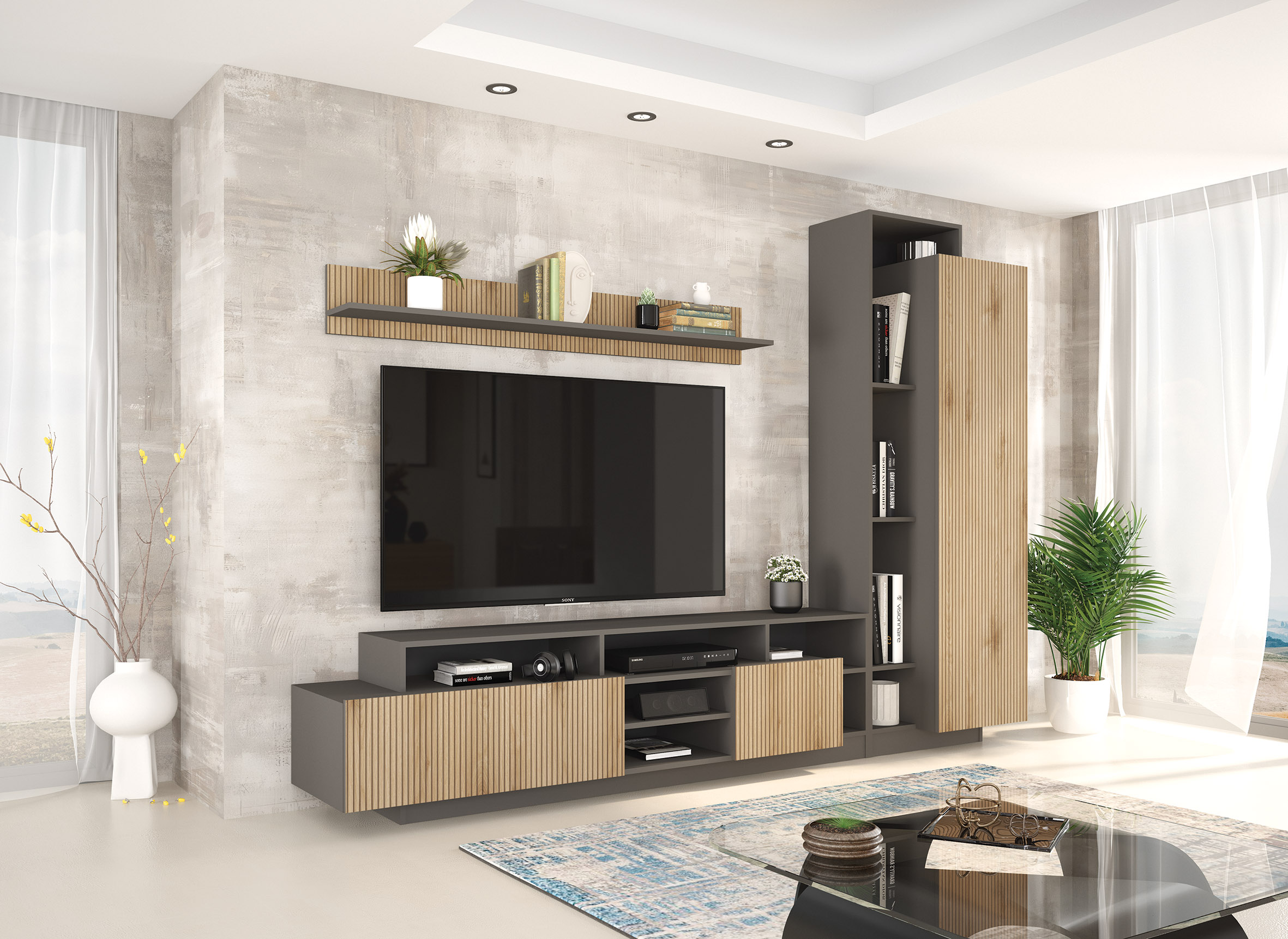 Living Julia, 260x190, grafit/ scortisoara strata - imagine 2