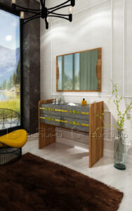 Comoda Oscar, 86.5x80, stejar kansas / auriu